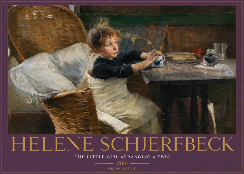 Helene Schjerfbeck The Little Girl Arranging a Twig No4 - Plakat