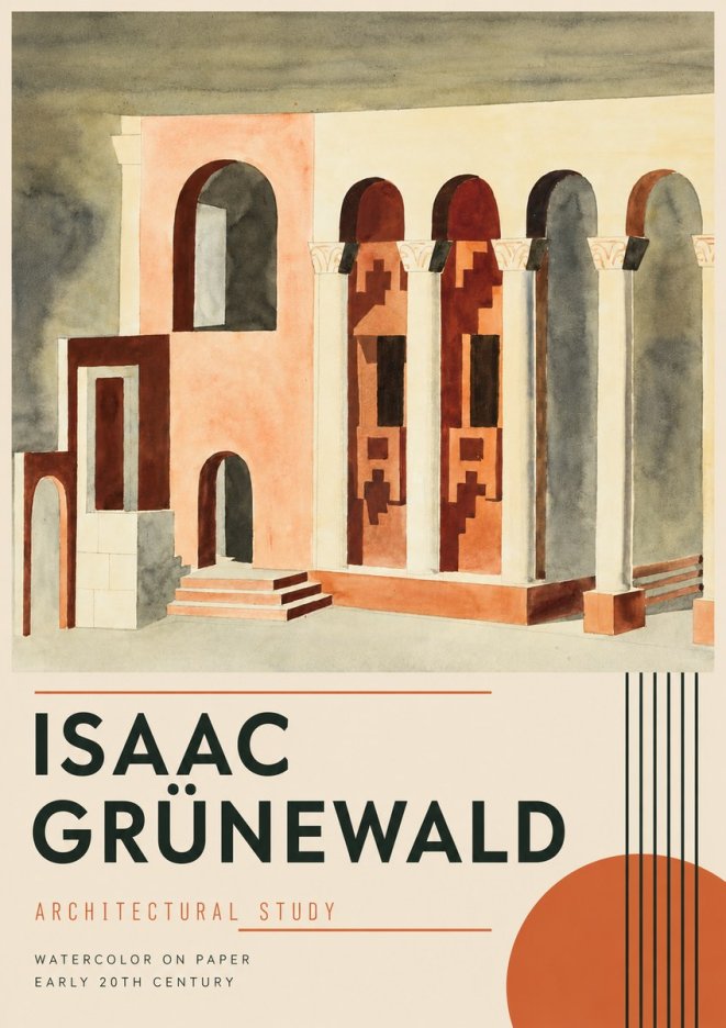 Isaac Grünewald Architectural Study II No4 - Plakat