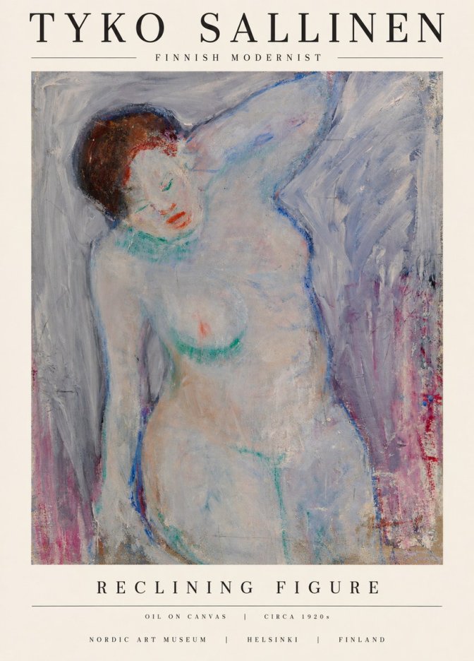 Tyko Sallinen Reclining Figure No1 - Plakat