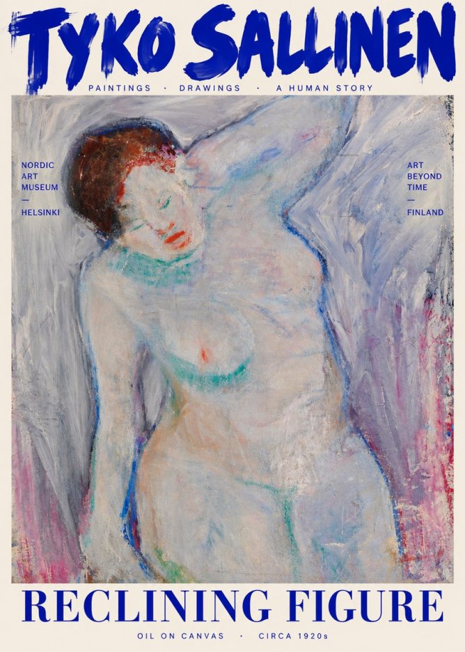 Tyko Sallinen Reclining Figure No3 - Plakat