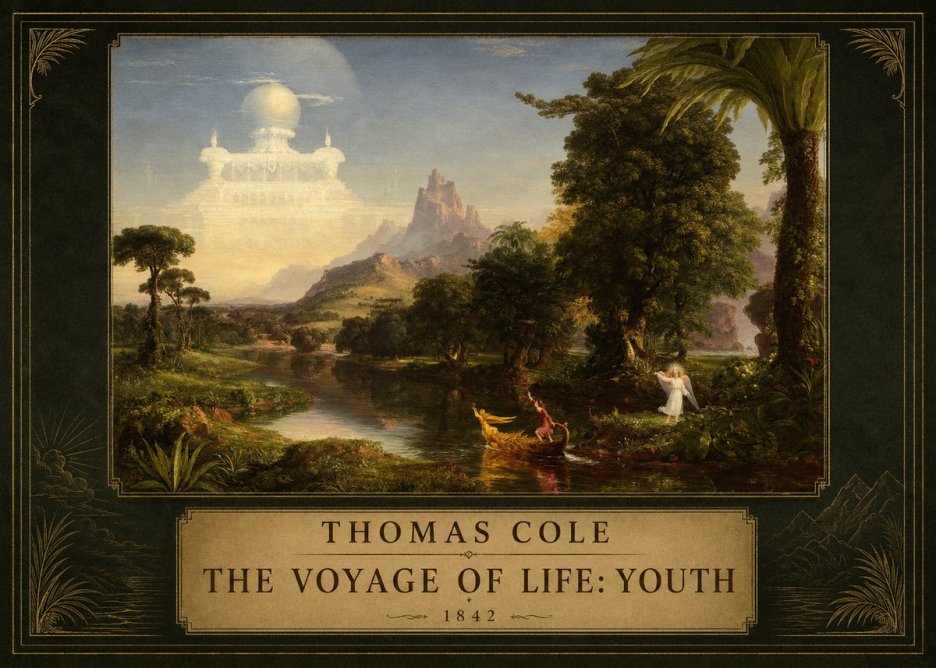 Thomas Cole The Voyage of Life: Youth III No5 - Plakat