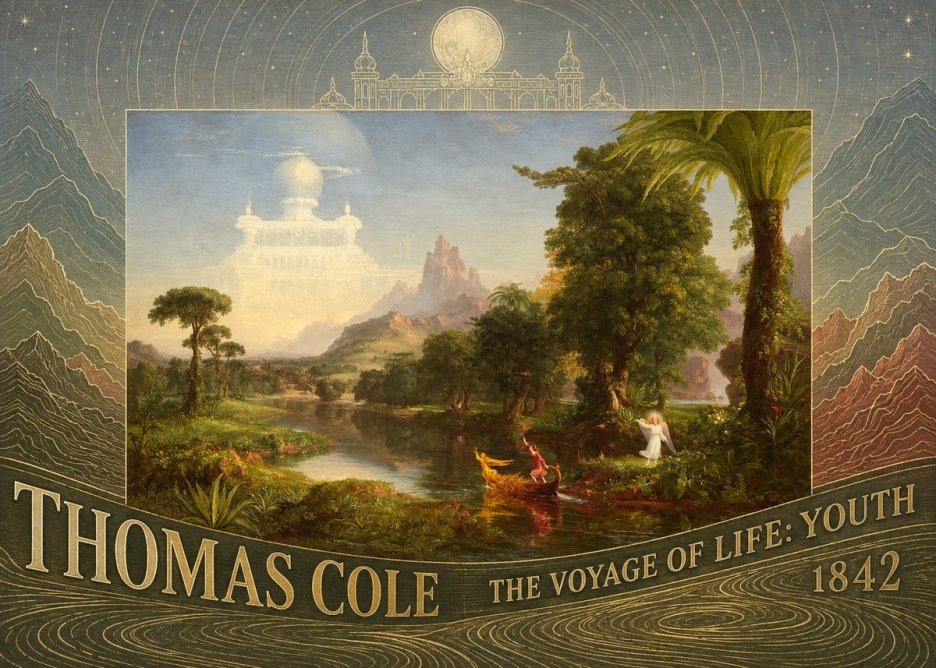 Thomas Cole The Voyage of Life: Youth III No6 - Plakat