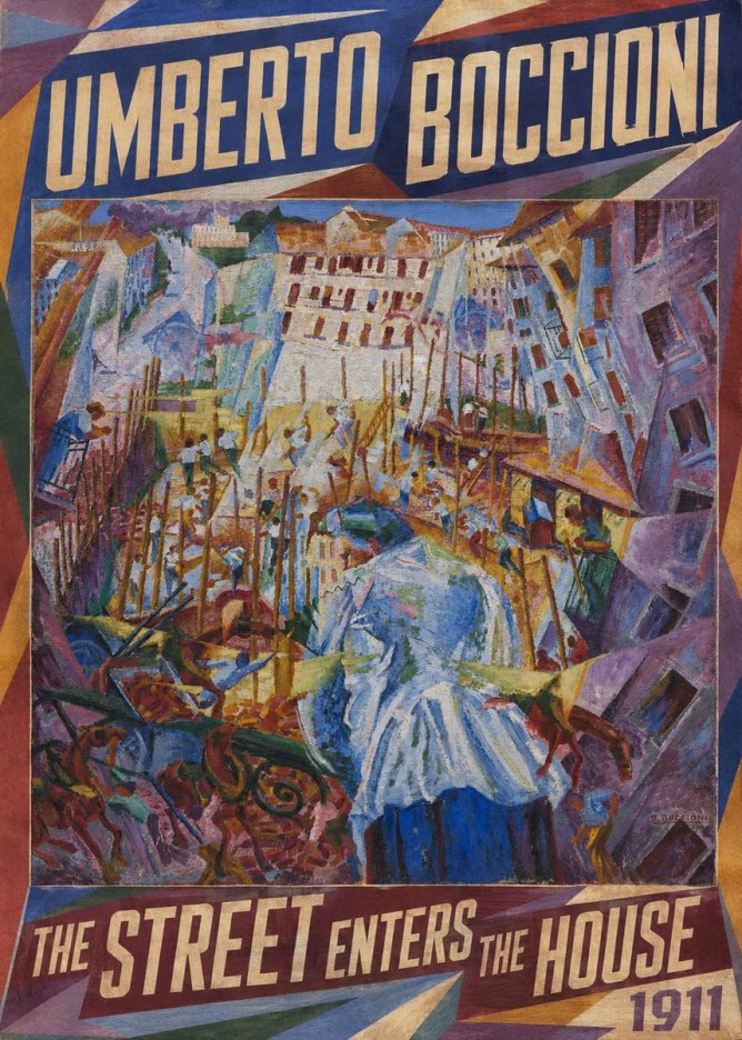 Umberto Boccioni The Street Enters the House No1 - Plakat