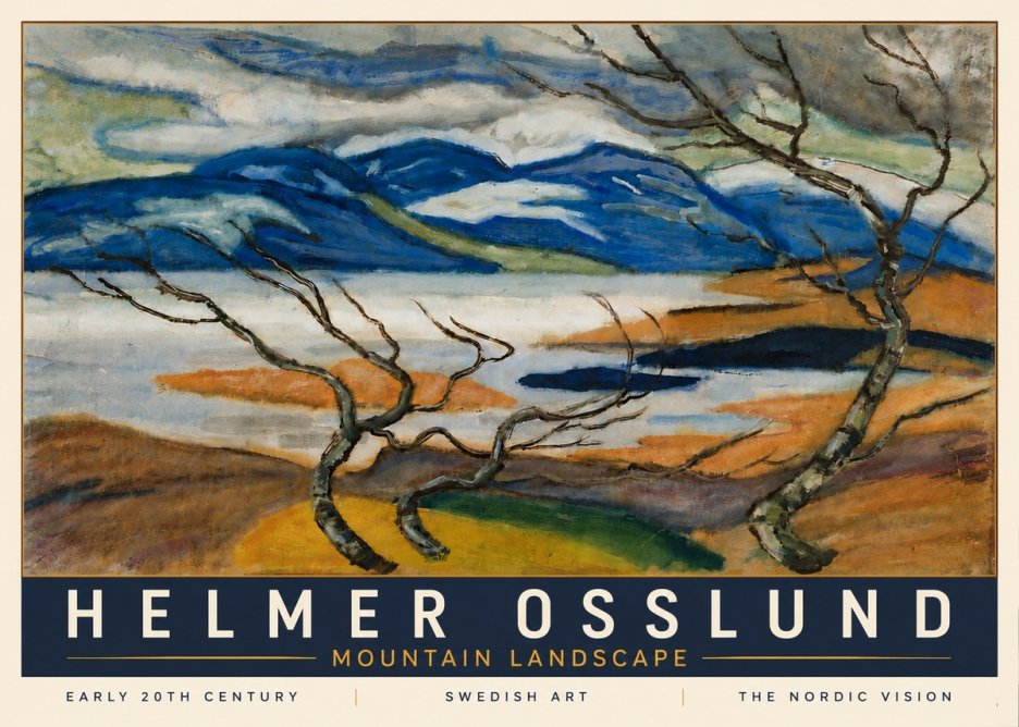 Helmer Osslund Mountain Landscape No6 - Plakat