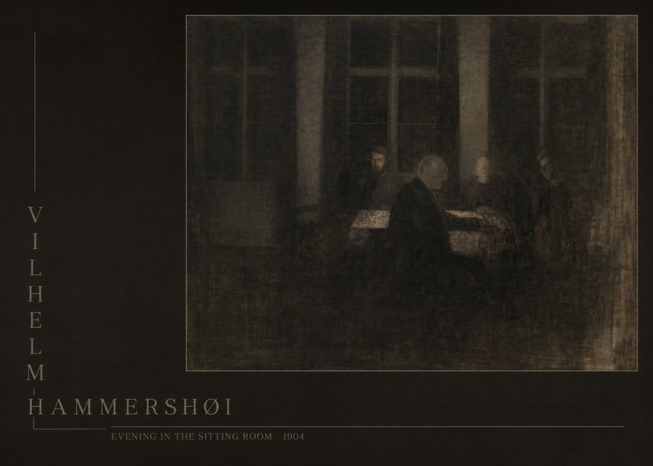 Vilhelm Hammershøi Evening in the Sitting Room No6 - Plakat