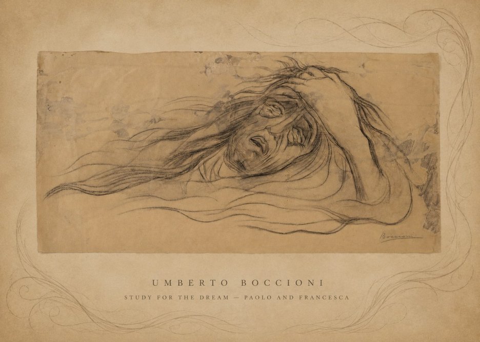 Umberto Boccioni Study for the Dream — Paolo and Francesca No5 - Plakat