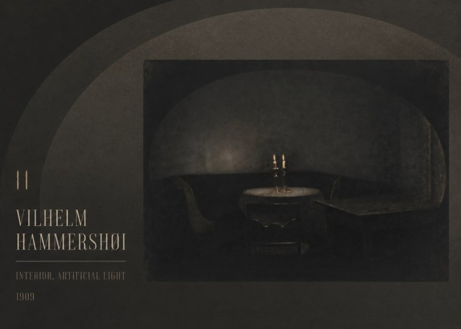 Vilhelm Hammershøi Interior, Artificial Light No3 - Plakat