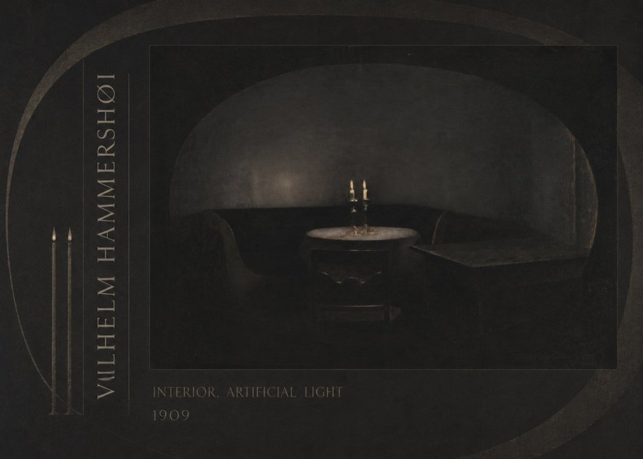 Vilhelm Hammershøi Interior, Artificial Light No6 - Plakat