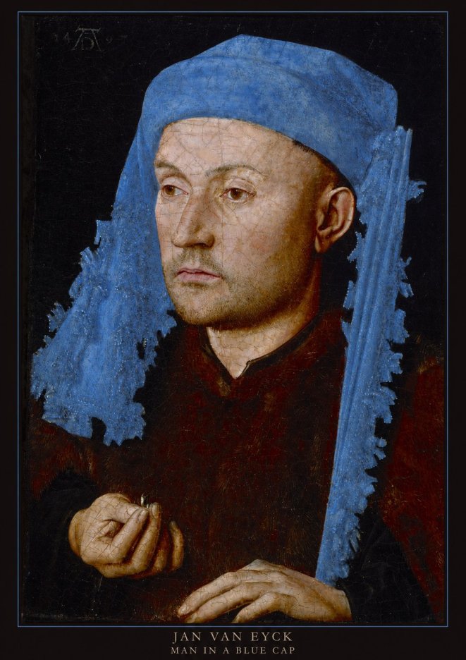 Jan van Eyck Man in a Blue Cap I No5 - Plakat