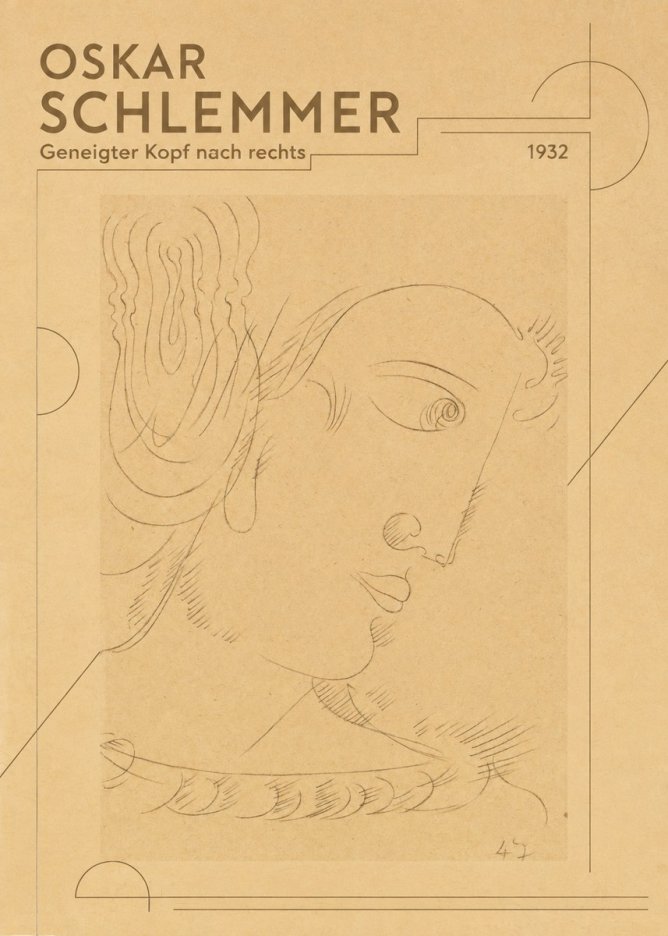 Oskar Schlemmer Geneigter Kopf Nach Rechts No3 - Plakat