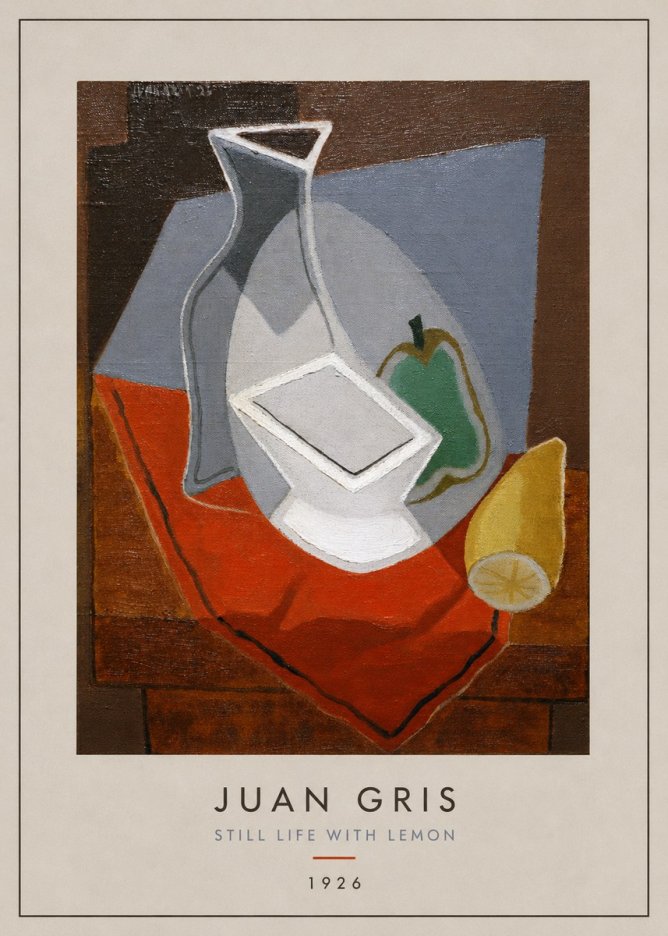 Juan Gris Still Life with Lemon No4 - Plakat