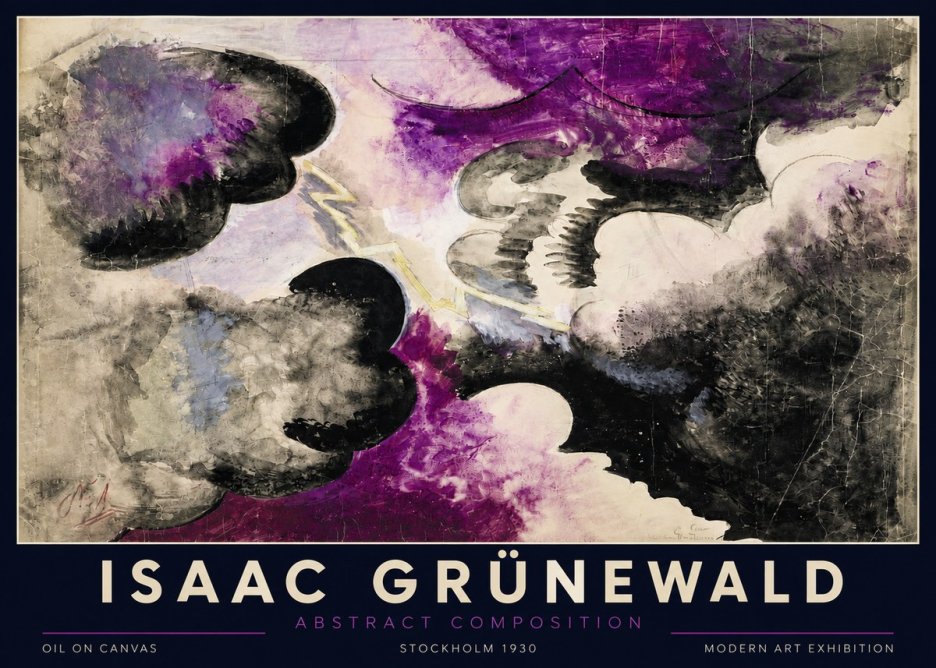 Isaac Grünewald Abstract Composition No3 - Plakat