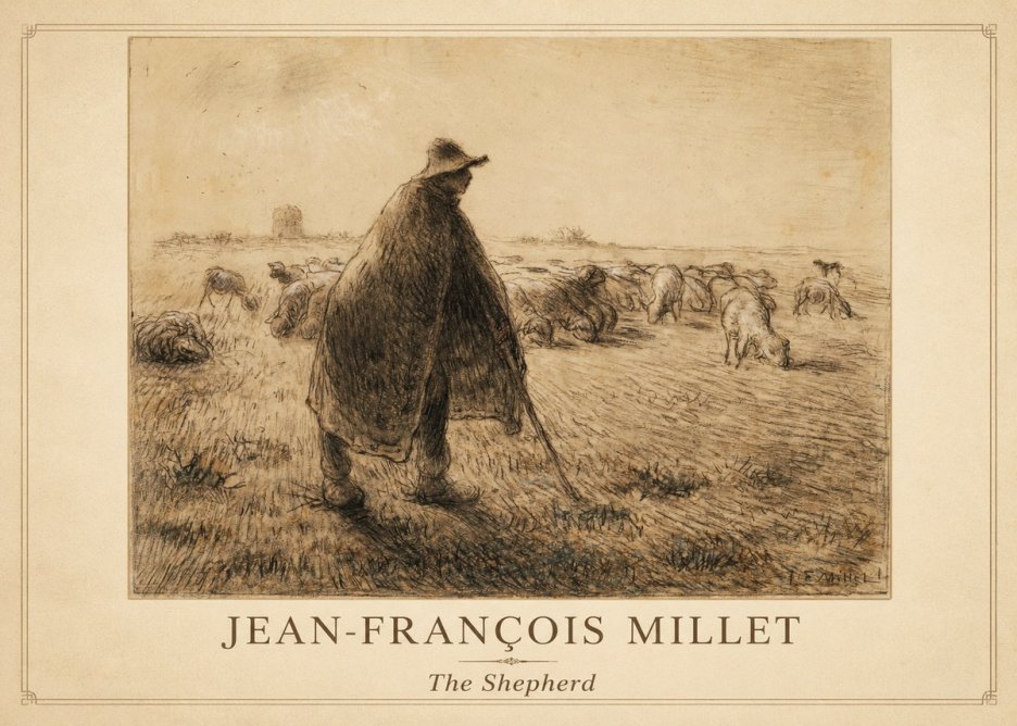 Jean-François Millet The Shepherd No1 - Plakat
