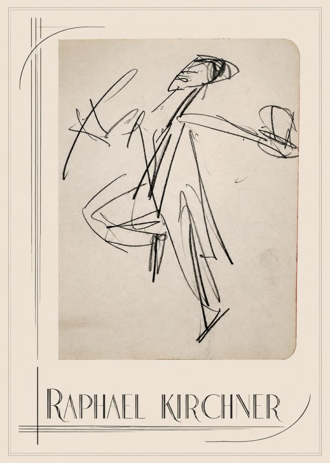 Raphael Kirchner Dynamic Dancer Sketch No1 - Plakat