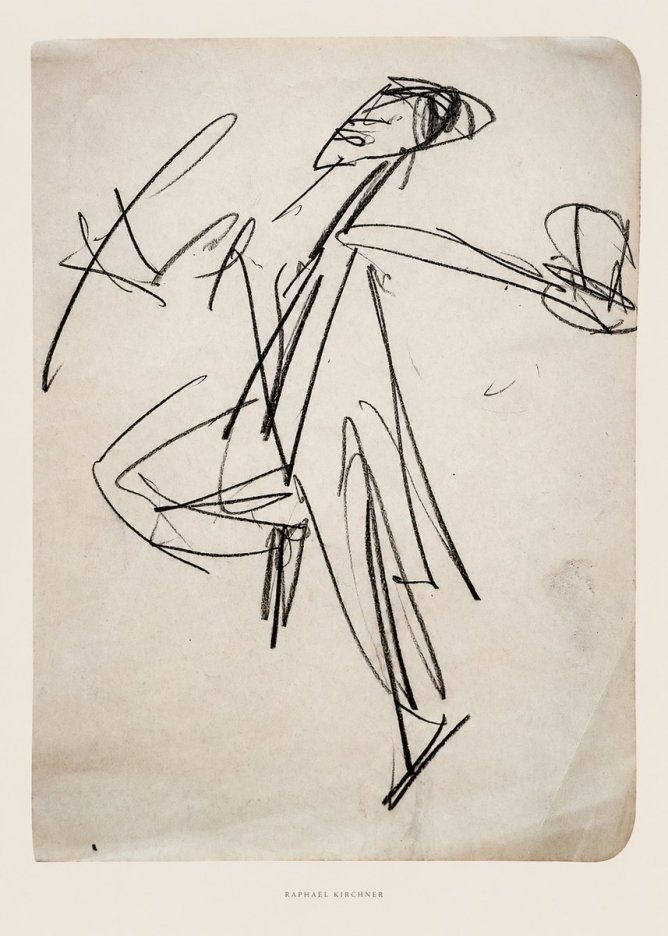Raphael Kirchner Dynamic Dancer Sketch No6 - Plakat