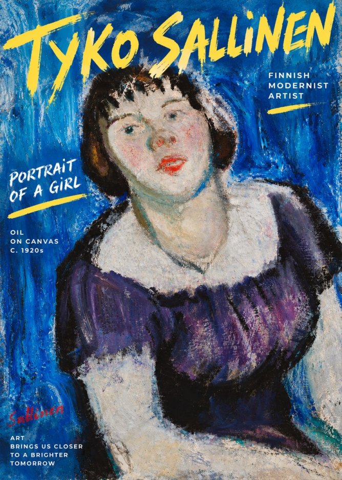 Tyko Sallinen Portrait of a Girl II No4 - Plakat