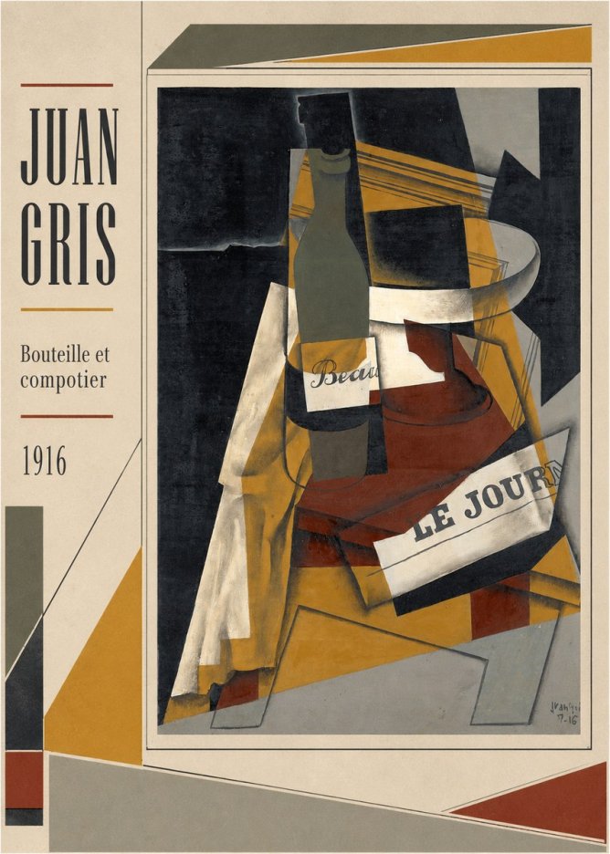 Juan Gris Bouteille Et Compotier No5 - Plakat