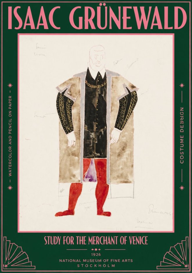 Isaac Grünewald Study for the Merchant of Venice No3 - Plakat