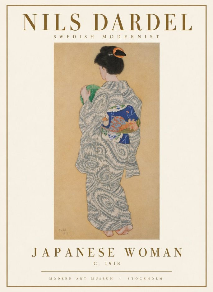 Nils Dardel Japanese Woman No1 - Plakat