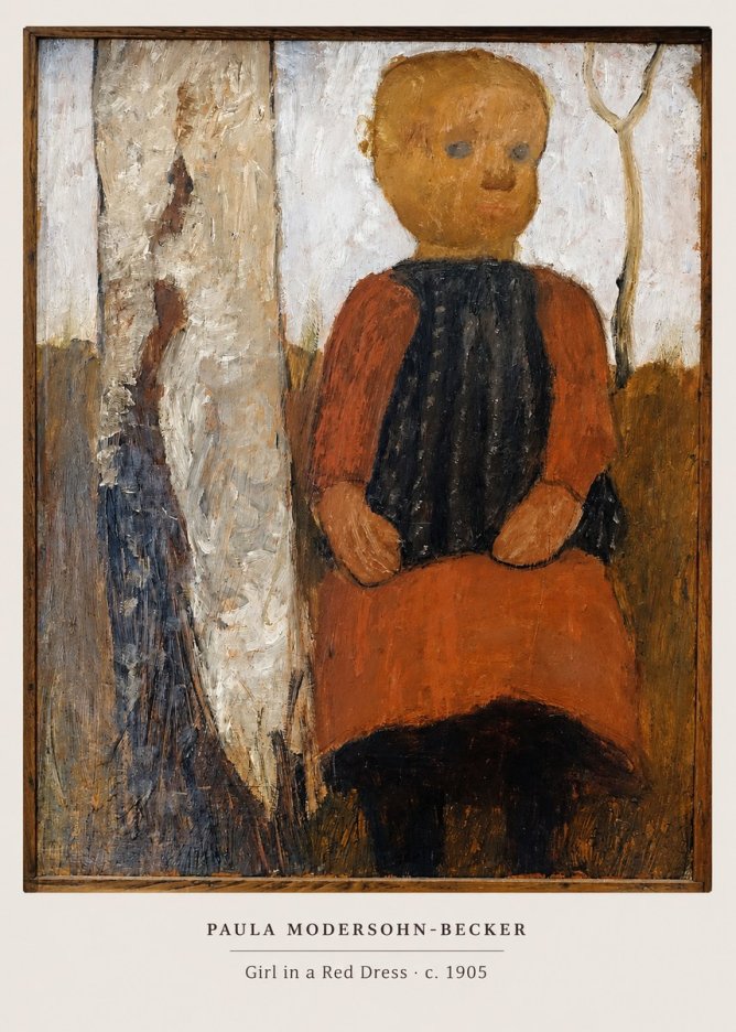 Paula Modersohn-Becker Girl in a Red Dress No5 - Plakat