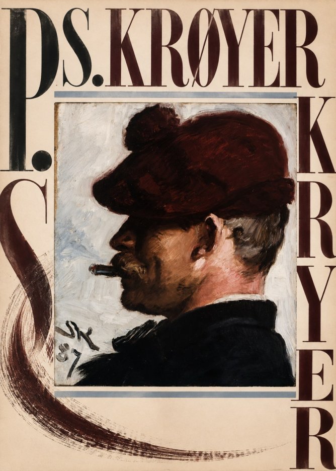 P.S. Krøyer Self-portrait with Cigar II No4 - Plakat
