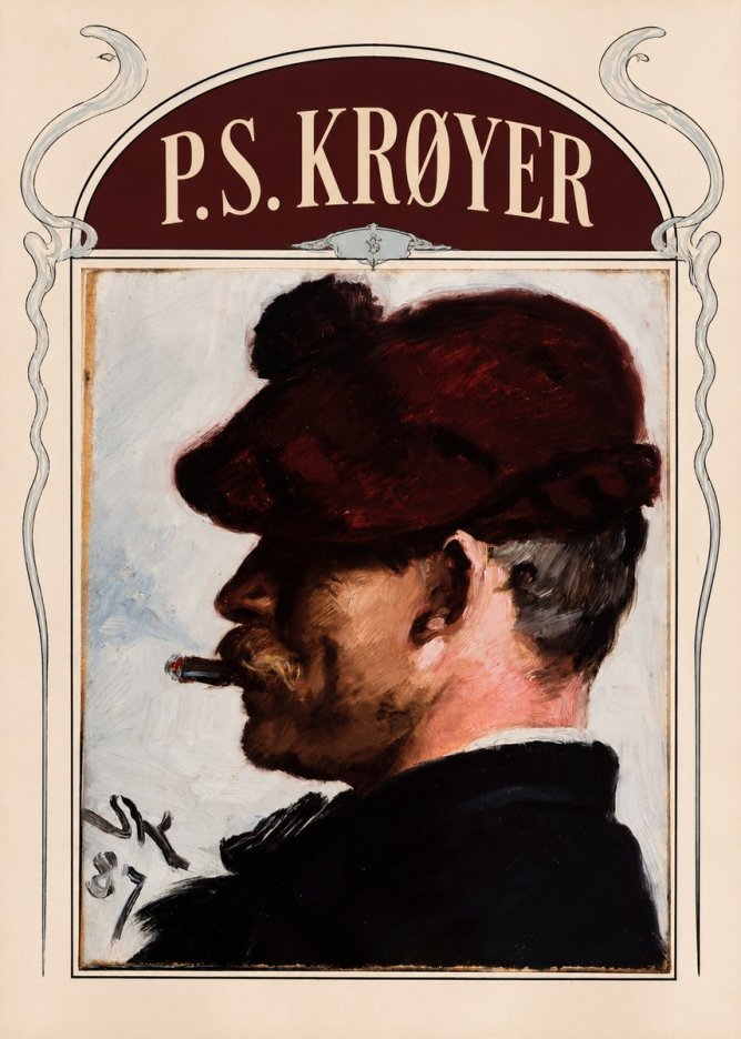 P.S. Krøyer Self-portrait with Cigar II No6 - Plakat