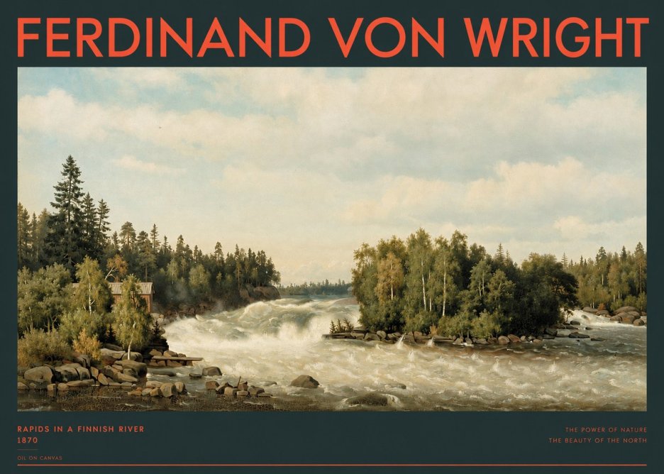 Ferdinand von Wright Rapids in a Finnish River No2 - Plakat