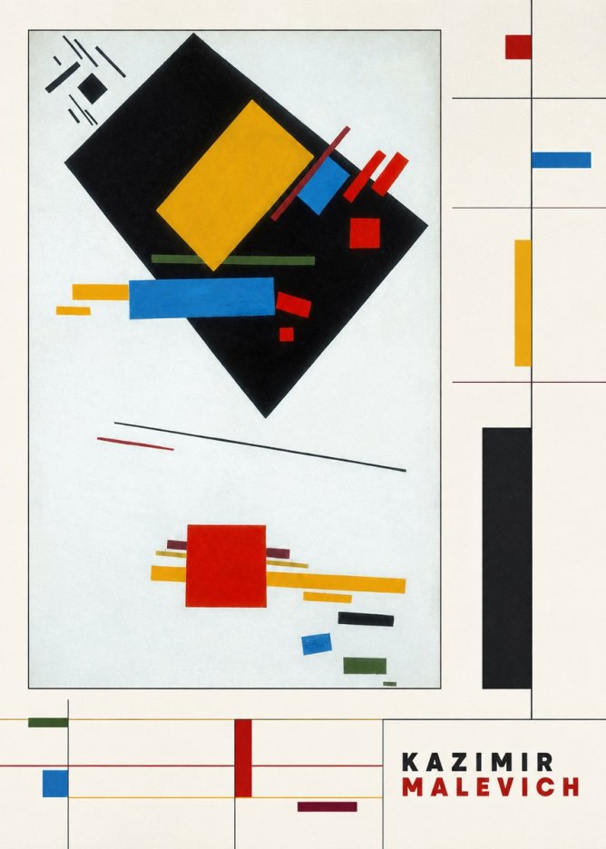 Kazimir Malevich Suprematist Composition with Yellow Rectangle No4 - Plakat