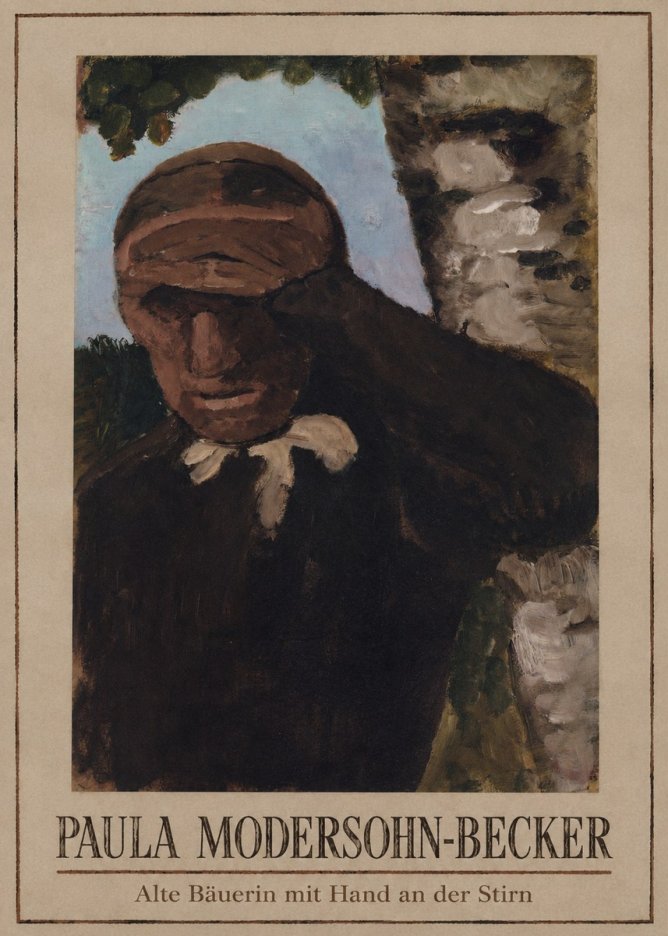 Paula Modersohn-Becker Alte Bäuerin Mit Hand an Der Stirn No1 - Plakat
