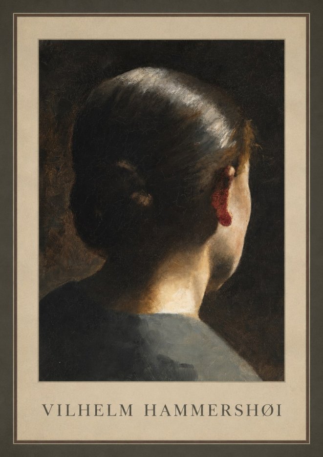 Vilhelm Hammershøi Woman Seen from Behind No3 - Plakat