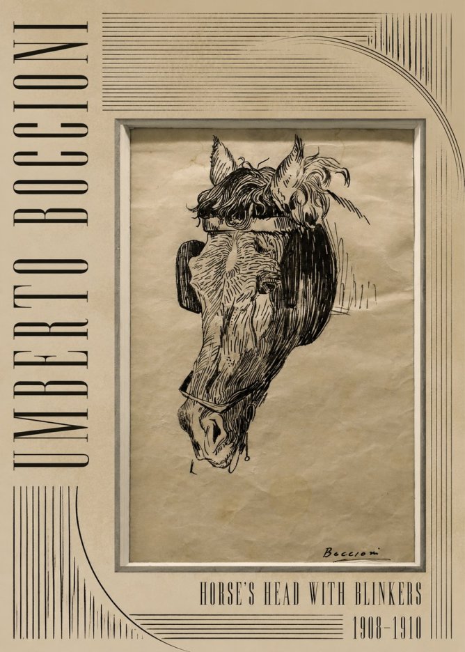 Umberto Boccioni Horse's Head with Blinkers No4 - Plakat