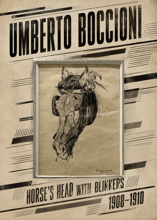 Umberto Boccioni Horse's Head with Blinkers No6 - Plakat