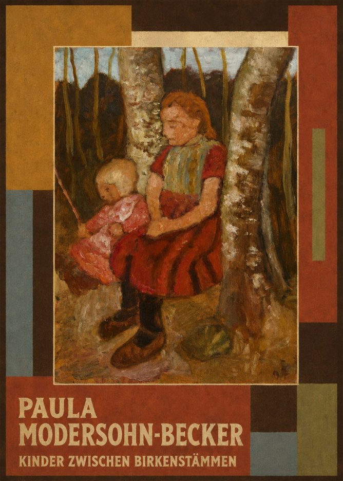 Paula Modersohn-Becker Kinder Zwischen Birkenstämmen No4 - Plakat