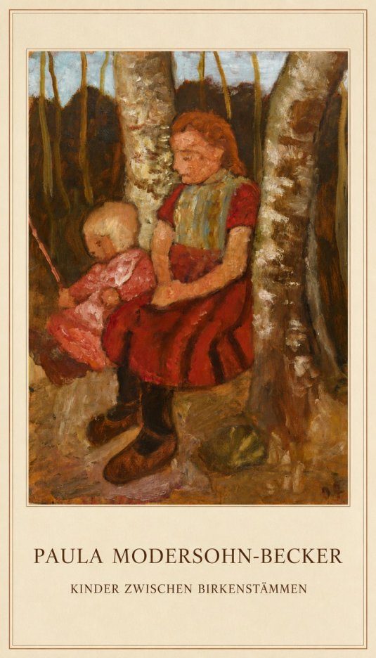 Paula Modersohn-Becker Kinder Zwischen Birkenstämmen No5 - Plakat