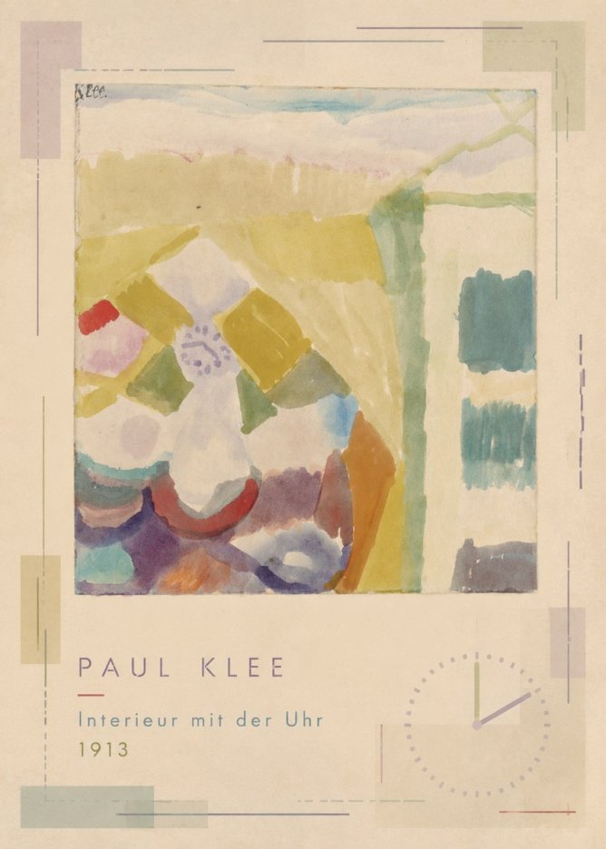 Paul Klee Interieur Mit Der Uhr II No2 - Plakat