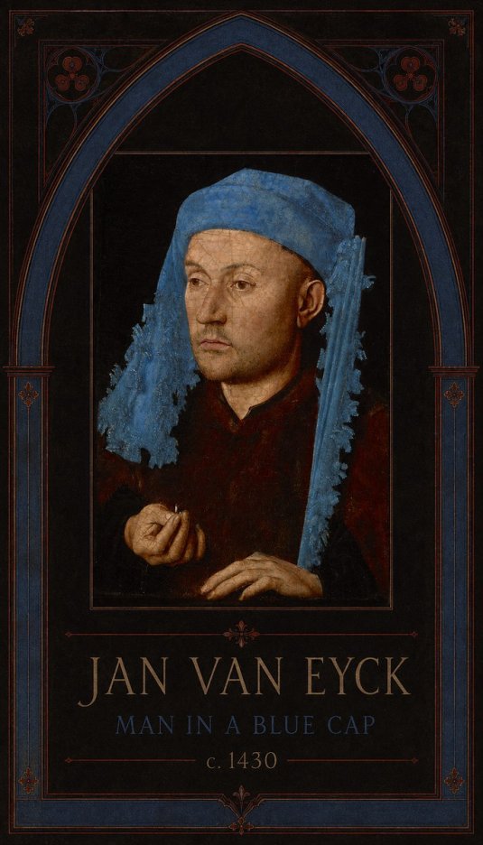 Jan van Eyck Man in a Blue Cap II No3 - Plakat