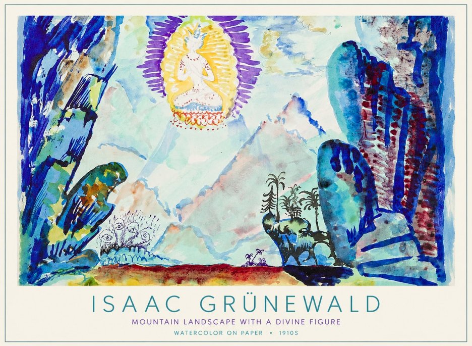 Isaac Grünewald Mountain Landscape with a Divine Figure No1 - Plakat