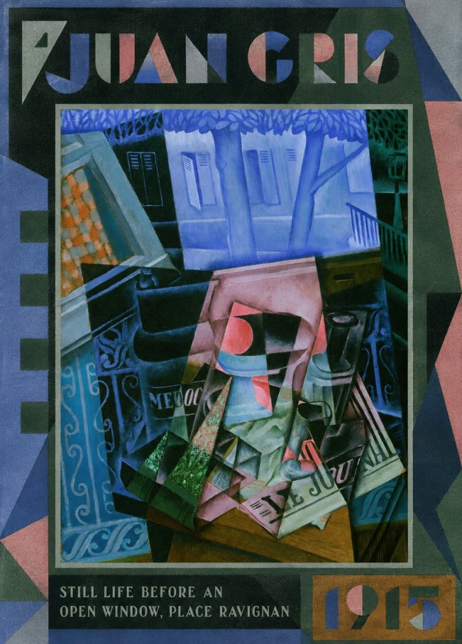 Juan Gris Still Life Before an Open Window, Place Ravignan No1 - Plakat