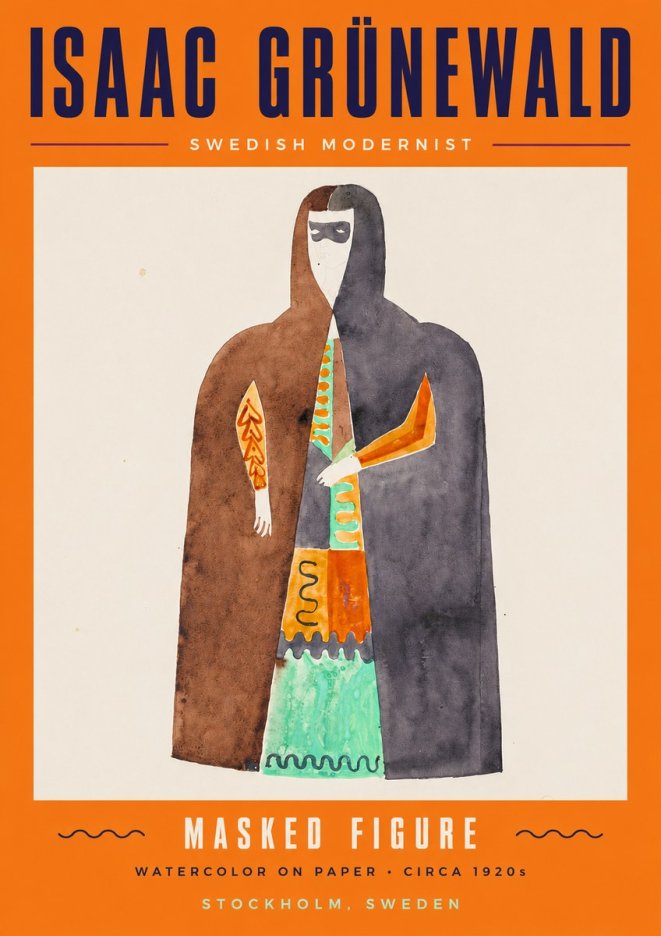 Isaac Grünewald Masked Figure No2 - Plakat
