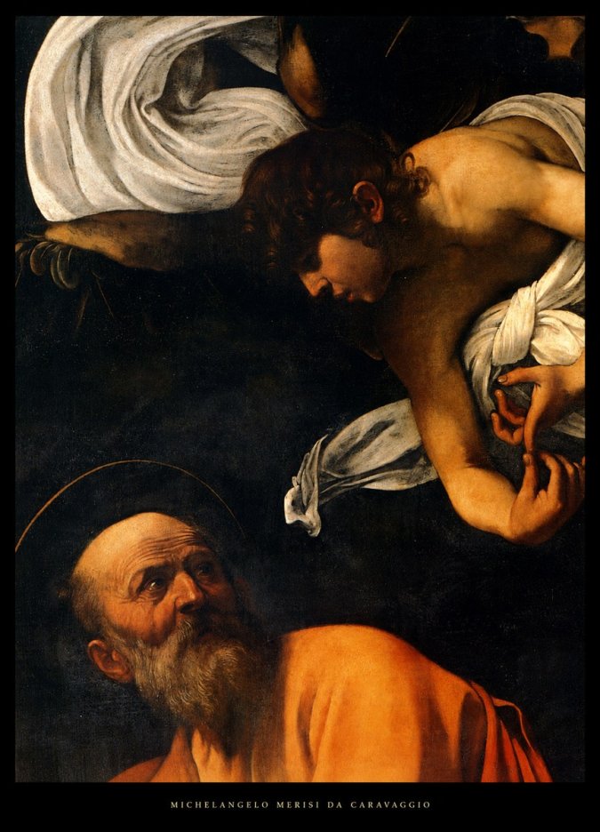 Michelangelo Merisi da Caravaggio The Inspiration of Saint Matthew I No6 - Plakat