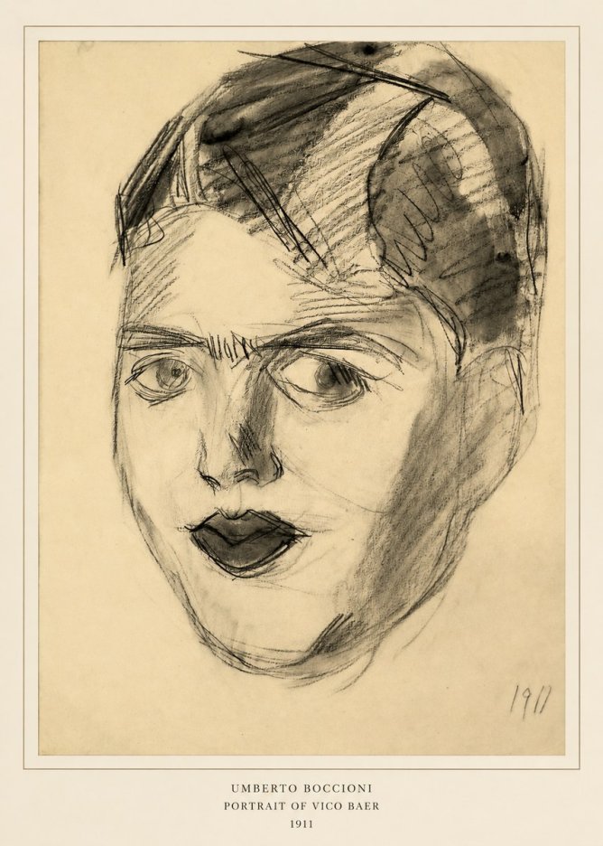 Umberto Boccioni Portrait of Vico Baer No6 - Plakat