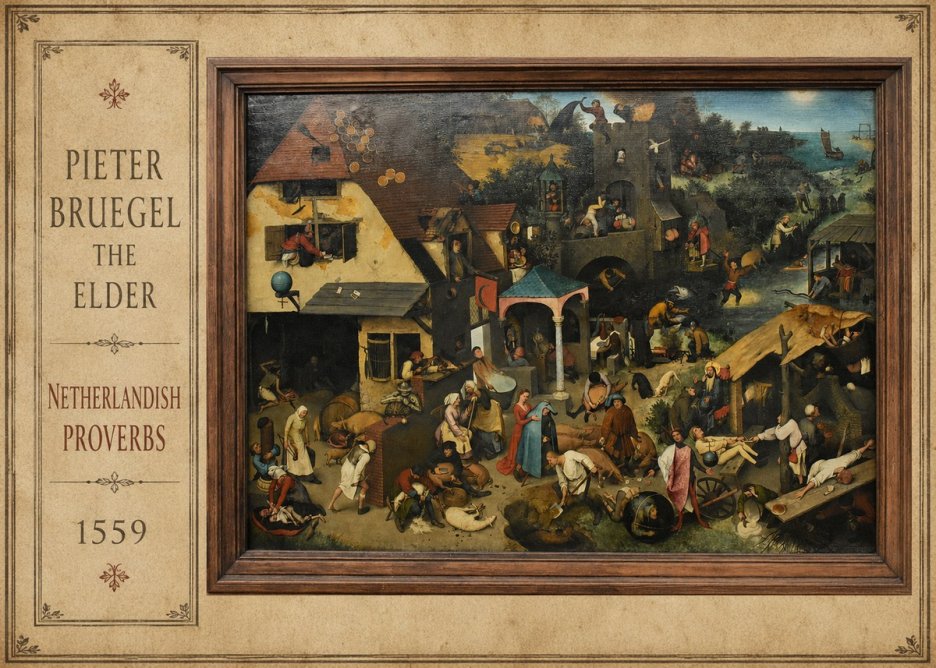 Pieter Bruegel Netherlandish Proverbs XI No2 - Plakat