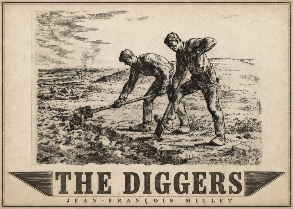 Jean-François Millet The Diggers No4 - Plakat