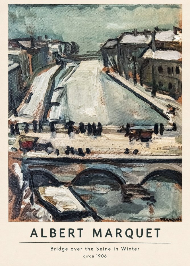 Albert Marquet Bridge over the Seine in Winter No6 - Plakat