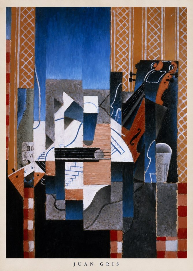 Juan Gris Still Life with Guitar and Violin No6 - Plakat