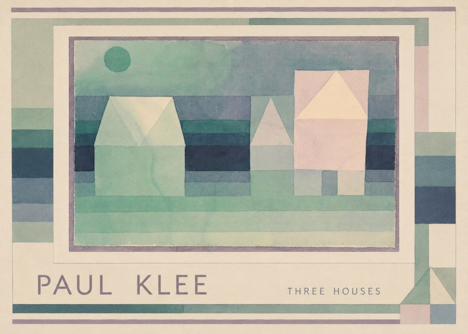 Paul Klee Three Houses No1 - Plakat