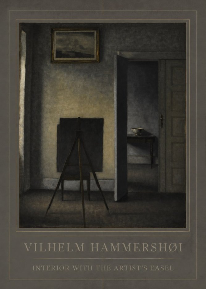 Vilhelm Hammershøi Interior with the Artist's Easel III No1 - Plakat
