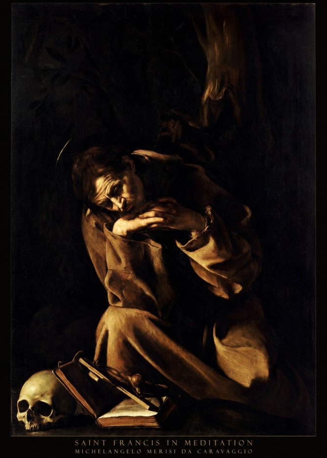 Michelangelo Merisi da Caravaggio Saint Francis in Meditation II No4 - Plakat