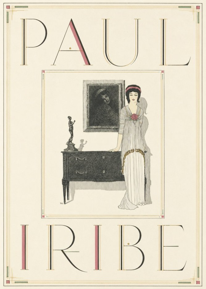 Paul Iribe Elegant Figure in Art Deco Interior No5 - Plakat