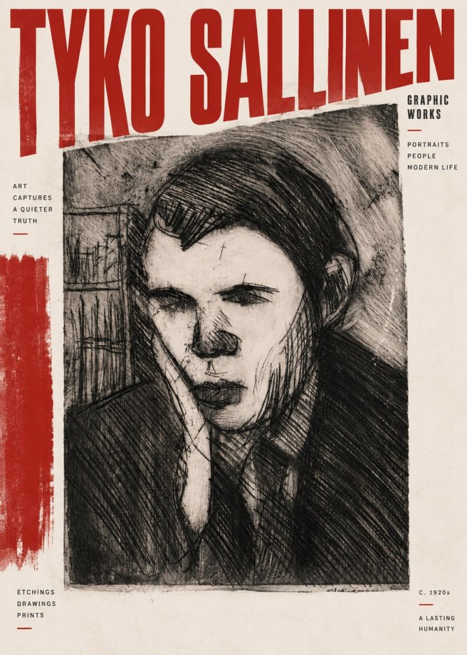 Tyko Sallinen Portrait of a Young Man No2 - Plakat